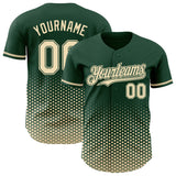 Custom Green-Cream Geometric Hexagonal Dot Gradient Authentic Baseball Jersey