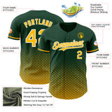 Custom Green Gold-White Geometric Hexagonal Dot Gradient Authentic Baseball Jersey