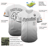 Custom White-Black Geometric Hexagonal Dot Gradient Authentic Baseball Jersey