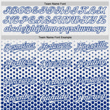Custom White-Royal Geometric Hexagonal Dot Gradient Authentic Baseball Jersey