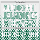 Custom White-Kelly Green Geometric Hexagonal Dot Gradient Authentic Baseball Jersey
