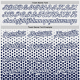 Custom White-Navy Geometric Hexagonal Dot Gradient Authentic Baseball Jersey