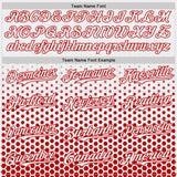 Custom White-Red Geometric Hexagonal Dot Gradient Authentic Baseball Jersey