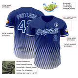 Custom Royal-White Geometric Hexagonal Dot Gradient Authentic Baseball Jersey