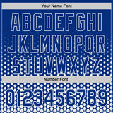 Custom Royal-White Geometric Hexagonal Dot Gradient Authentic Baseball Jersey