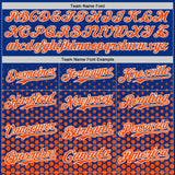 Custom Royal Orange-White Geometric Hexagonal Dot Gradient Authentic Baseball Jersey