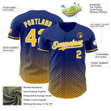 Custom Royal Gold-White Geometric Hexagonal Dot Gradient Authentic Baseball Jersey