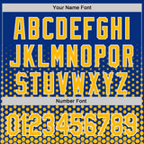 Custom Royal Gold-White Geometric Hexagonal Dot Gradient Authentic Baseball Jersey