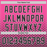 Custom Pink Black-White Geometric Hexagonal Dot Gradient Authentic Baseball Jersey