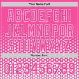 Custom Pink-White Geometric Hexagonal Dot Gradient Authentic Baseball Jersey