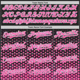 Custom Black Pink-White Geometric Hexagonal Dot Gradient Authentic Baseball Jersey