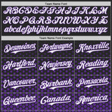 Custom Black White-Purple Geometric Hexagonal Dot Gradient Authentic Baseball Jersey