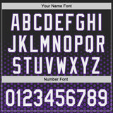Custom Black White-Purple Geometric Hexagonal Dot Gradient Authentic Baseball Jersey