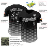 Custom Black-White Geometric Hexagonal Dot Gradient Authentic Baseball Jersey