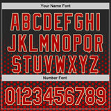 Custom Black Red-Cream Geometric Hexagonal Dot Gradient Authentic Baseball Jersey