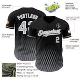 Custom Black Gray-White Geometric Hexagonal Dot Gradient Authentic Baseball Jersey