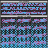 Custom Black Sky Blue-Pink Geometric Hexagonal Dot Gradient Authentic Baseball Jersey