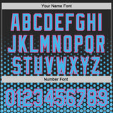 Custom Black Sky Blue-Pink Geometric Hexagonal Dot Gradient Authentic Baseball Jersey