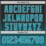 Custom Black Teal-White Geometric Hexagonal Dot Gradient Authentic Baseball Jersey