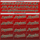 Custom Red Black-Cream Geometric Hexagonal Dot Gradient Authentic Baseball Jersey