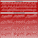 Custom Red-White Geometric Hexagonal Dot Gradient Authentic Baseball Jersey