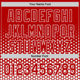 Custom Red-White Geometric Hexagonal Dot Gradient Authentic Baseball Jersey
