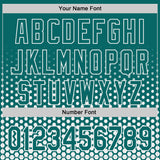 Custom Teal-White Geometric Hexagonal Dot Gradient Authentic Baseball Jersey