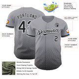 Custom Gray Black-White Geometric Hexagonal Dot Gradient Authentic Baseball Jersey