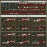 Custom Olive Vintage USA Flag-Black Geometric Hexagonal Dot Gradient Authentic Baseball Jersey