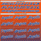 Custom Orange Royal-White Geometric Hexagonal Dot Gradient Authentic Baseball Jersey