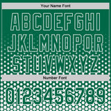 Custom Kelly Green-White Geometric Hexagonal Dot Gradient Authentic Baseball Jersey