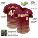 Custom Crimson-Cream Geometric Hexagonal Dot Gradient Authentic Baseball Jersey