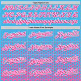 Custom Sky Blue Pink-White Geometric Hexagonal Dot Gradient Authentic Baseball Jersey