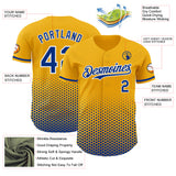 Custom Gold Royal-White Geometric Hexagonal Dot Gradient Authentic Baseball Jersey