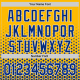 Custom Gold Royal-White Geometric Hexagonal Dot Gradient Authentic Baseball Jersey