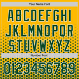 Custom Gold Green-White Geometric Hexagonal Dot Gradient Authentic Baseball Jersey