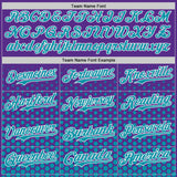 Custom Purple Teal-White Geometric Hexagonal Dot Gradient Authentic Baseball Jersey
