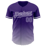 Custom Purple-White Geometric Hexagonal Dot Gradient Authentic Baseball Jersey