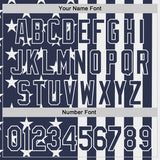 Custom Navy-White USA Flag Patriotic Split Stars and Stripes Authentic Baseball Jersey