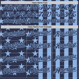 Custom Navy-Light Blue USA Flag Patriotic Split Stars and Stripes Authentic Baseball Jersey