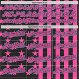 Custom Black Pink-Light Blue USA Flag Patriotic Split Stars and Stripes Authentic Baseball Jersey