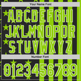 Custom Black Neon Green-White USA Flag Patriotic Split Stars and Stripes Authentic Baseball Jersey