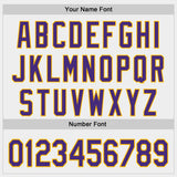 Custom White Purple-Gold Two Tone USA Flag Sleeves Stars and Stripes Authentic Baseball Jersey