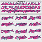 Custom White Pink Aqua-Navy Two Tone USA Flag Sleeves Stars and Stripes Authentic Baseball Jersey