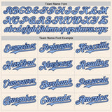 Custom Cream Light Blue-Navy Two Tone USA Flag Sleeves Stars and Stripes Authentic Baseball Jersey