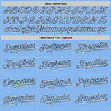 Custom Light Blue Black-White Two Tone USA Flag Sleeves Stars and Stripes Authentic Baseball Jersey