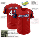 Custom Red White-Navy Two Tone USA Flag Sleeves Stars and Stripes Authentic Baseball Jersey