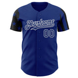Custom Royal Black-White Two Tone USA Flag Sleeves Stars and Stripes Authentic Baseball Jersey