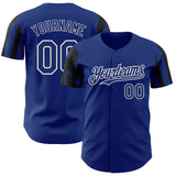 Custom Royal Black-White Two Tone USA Flag Sleeves Stars and Stripes Authentic Baseball Jersey