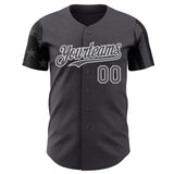 Custom Steel Gray Black-White Two Tone USA Flag Sleeves Stars and Stripes Authentic Baseball Jersey